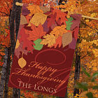 Personalized Fall Leaves House Flag